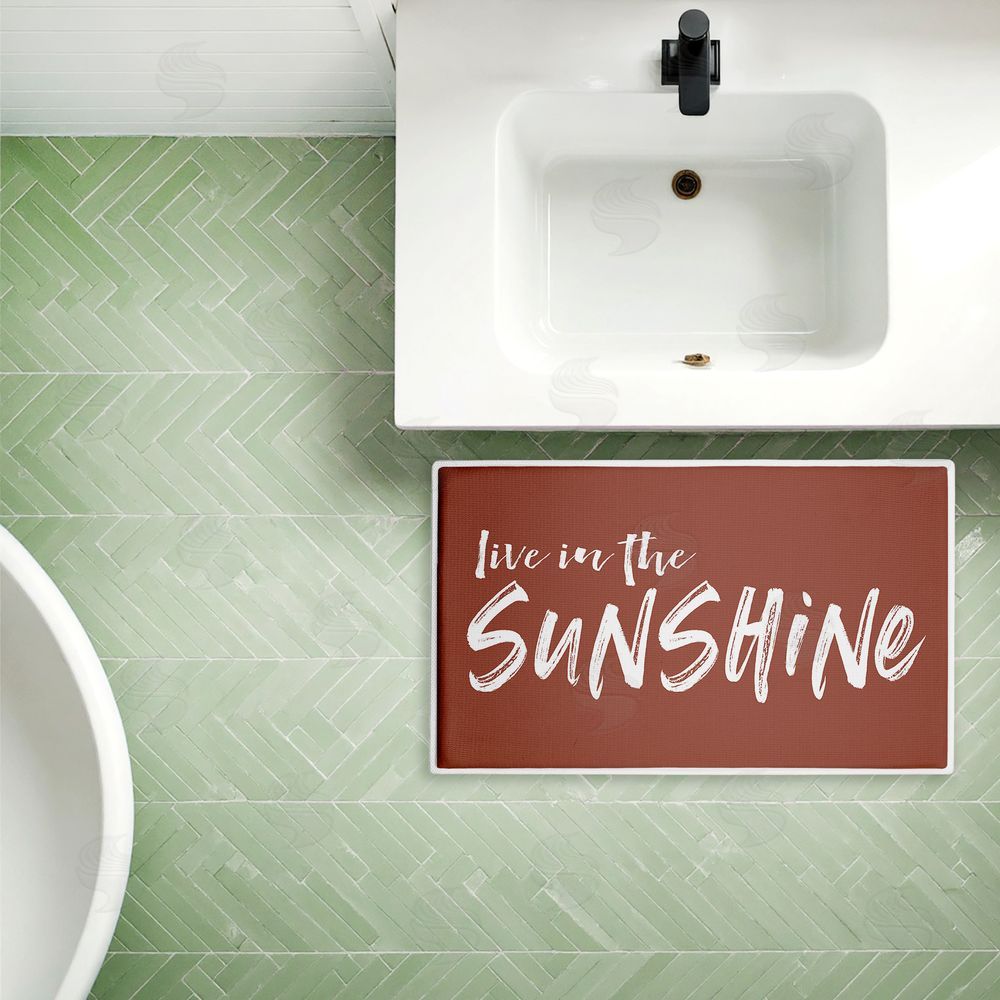 Lettered and Lined Live In The Sunshine Plush Bathroom Floor Mat
