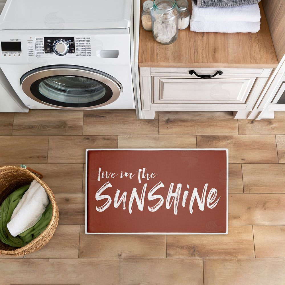 Lettered and Lined Live In The Sunshine Plush Bathroom Floor Mat