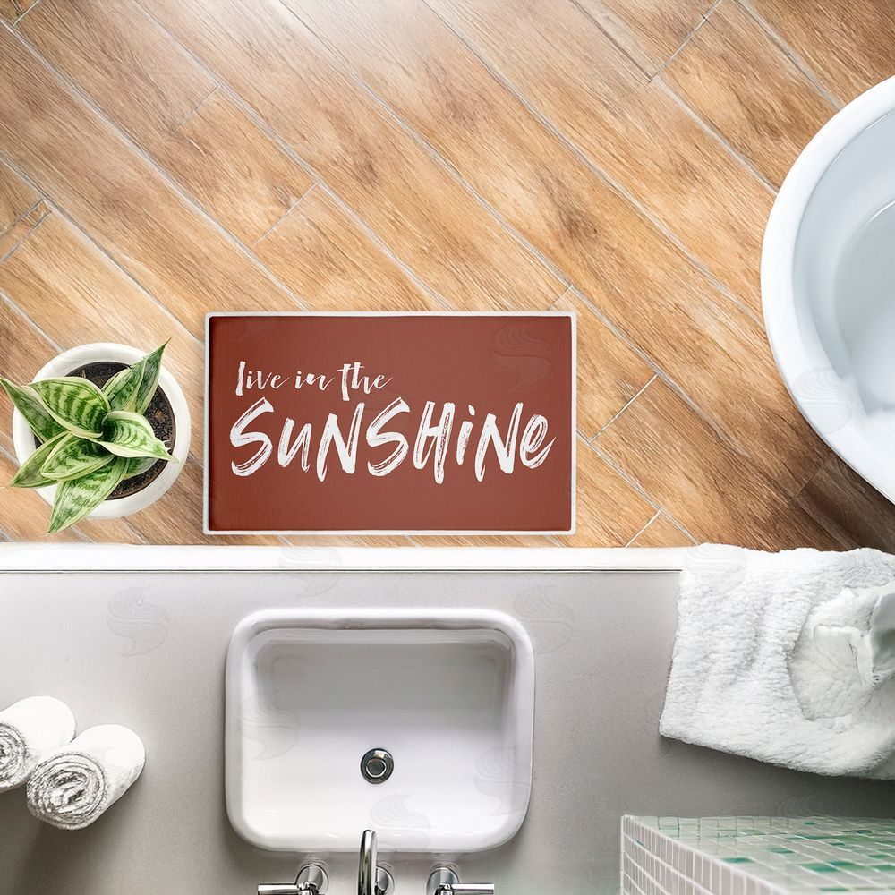 Lettered and Lined Live In The Sunshine Plush Bathroom Floor Mat