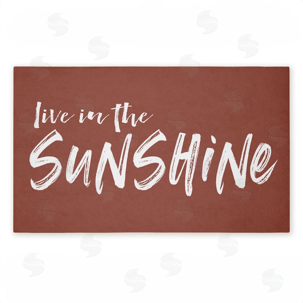 Lettered and Lined Live In The Sunshine Unwoven Outdoor Door Mat