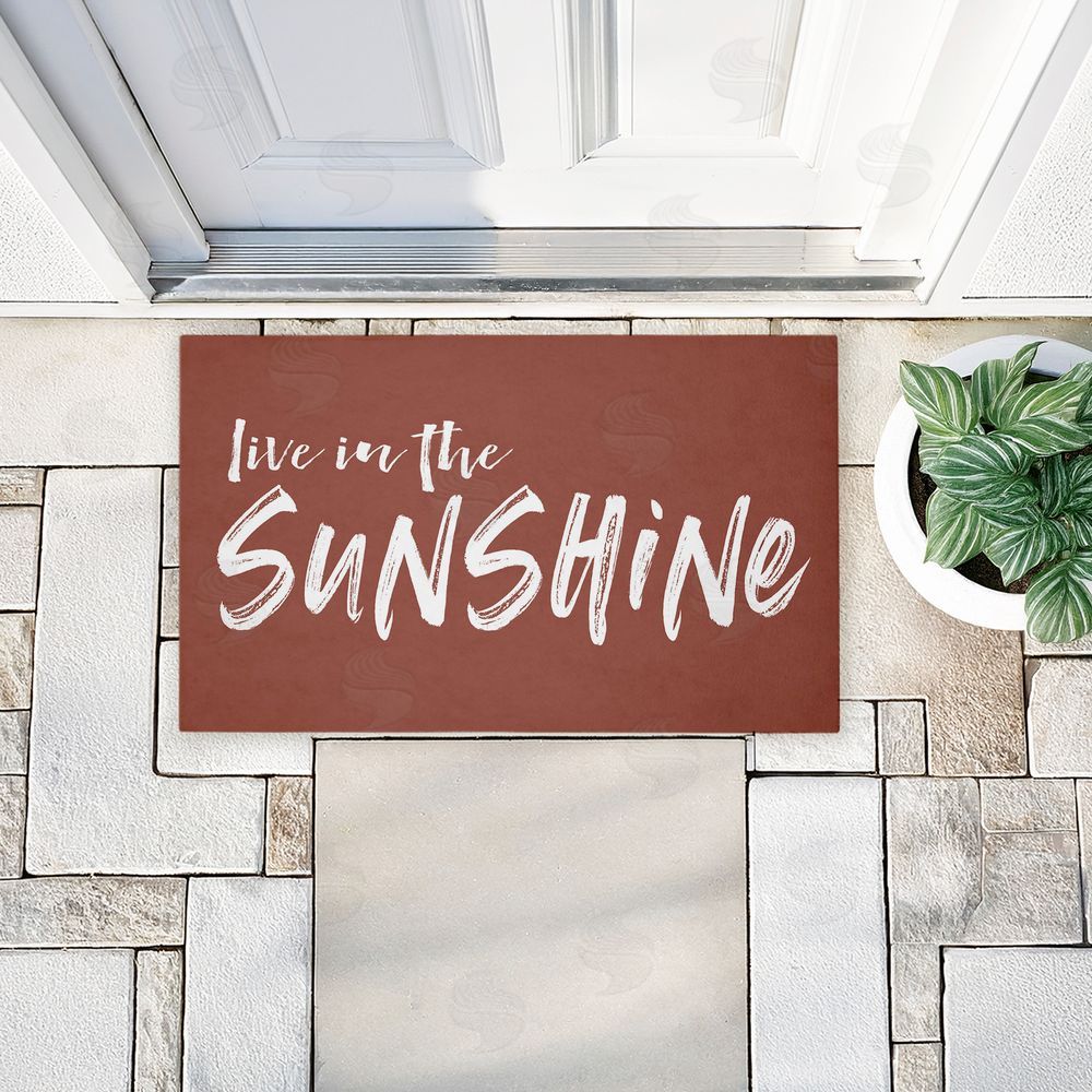 Lettered and Lined Live In The Sunshine Unwoven Outdoor Door Mat