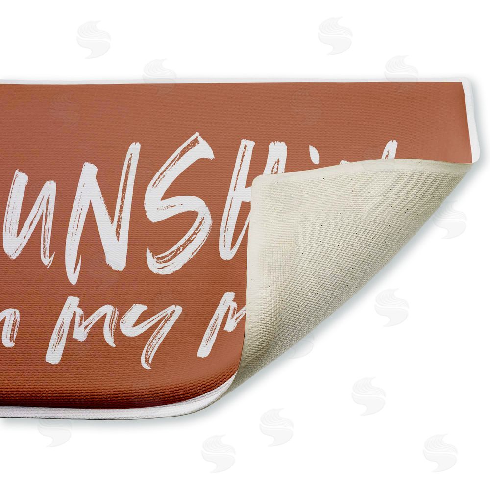 Lettered and Lined Tan Sunshine On My Mind Plush Bathroom Floor Mat