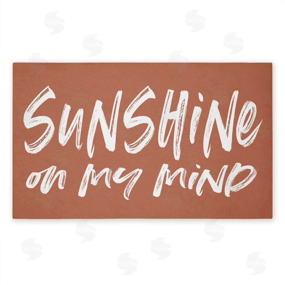 Lettered and Lined Tan Sunshine On My Mind Unwoven Outdoor Door Mat