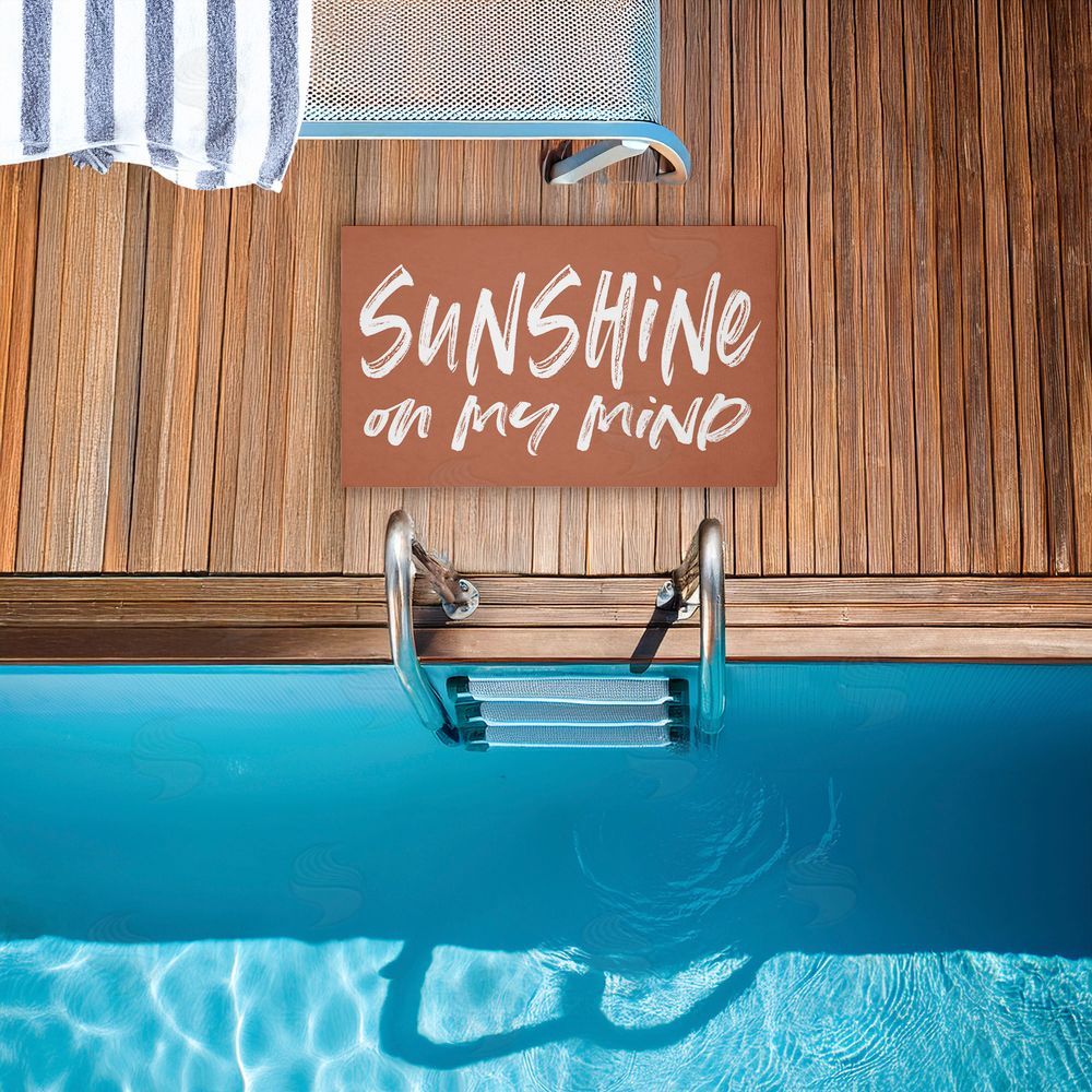 Lettered and Lined Tan Sunshine On My Mind Unwoven Outdoor Door Mat