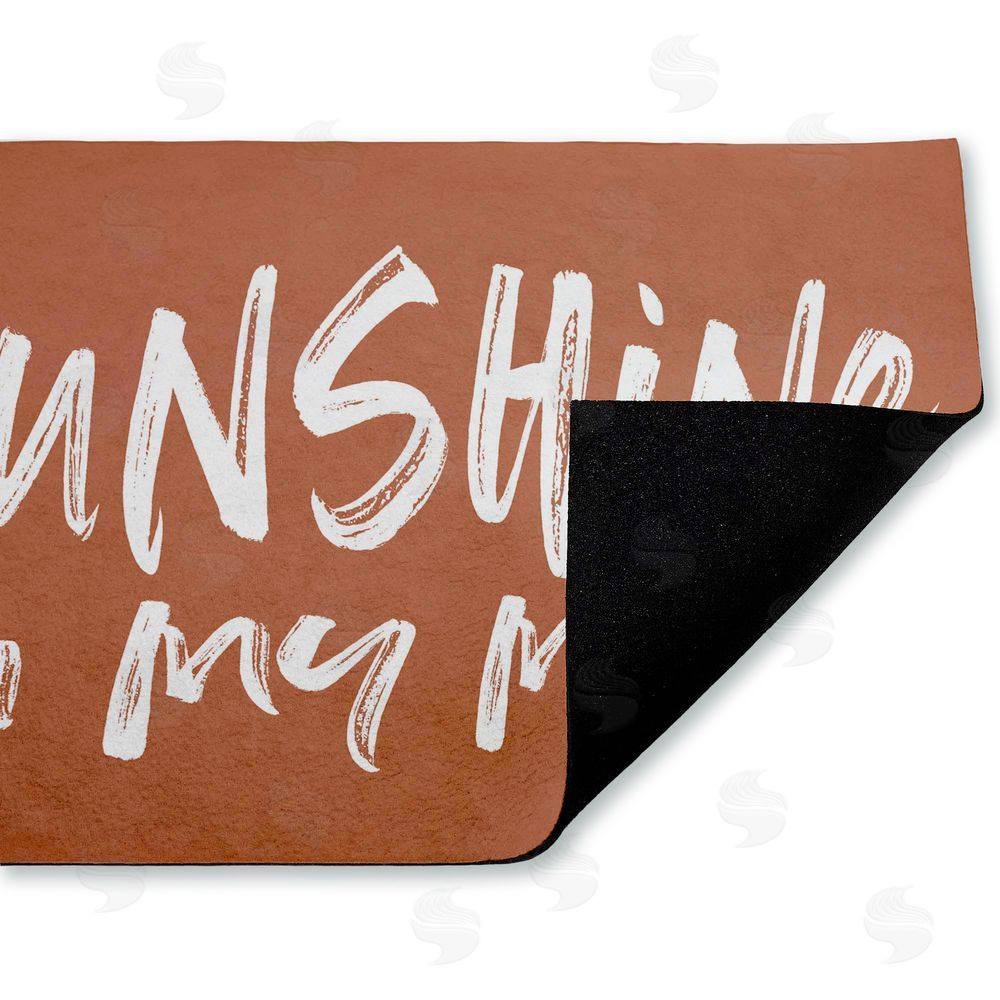 Lettered and Lined Tan Sunshine On My Mind Unwoven Outdoor Door Mat