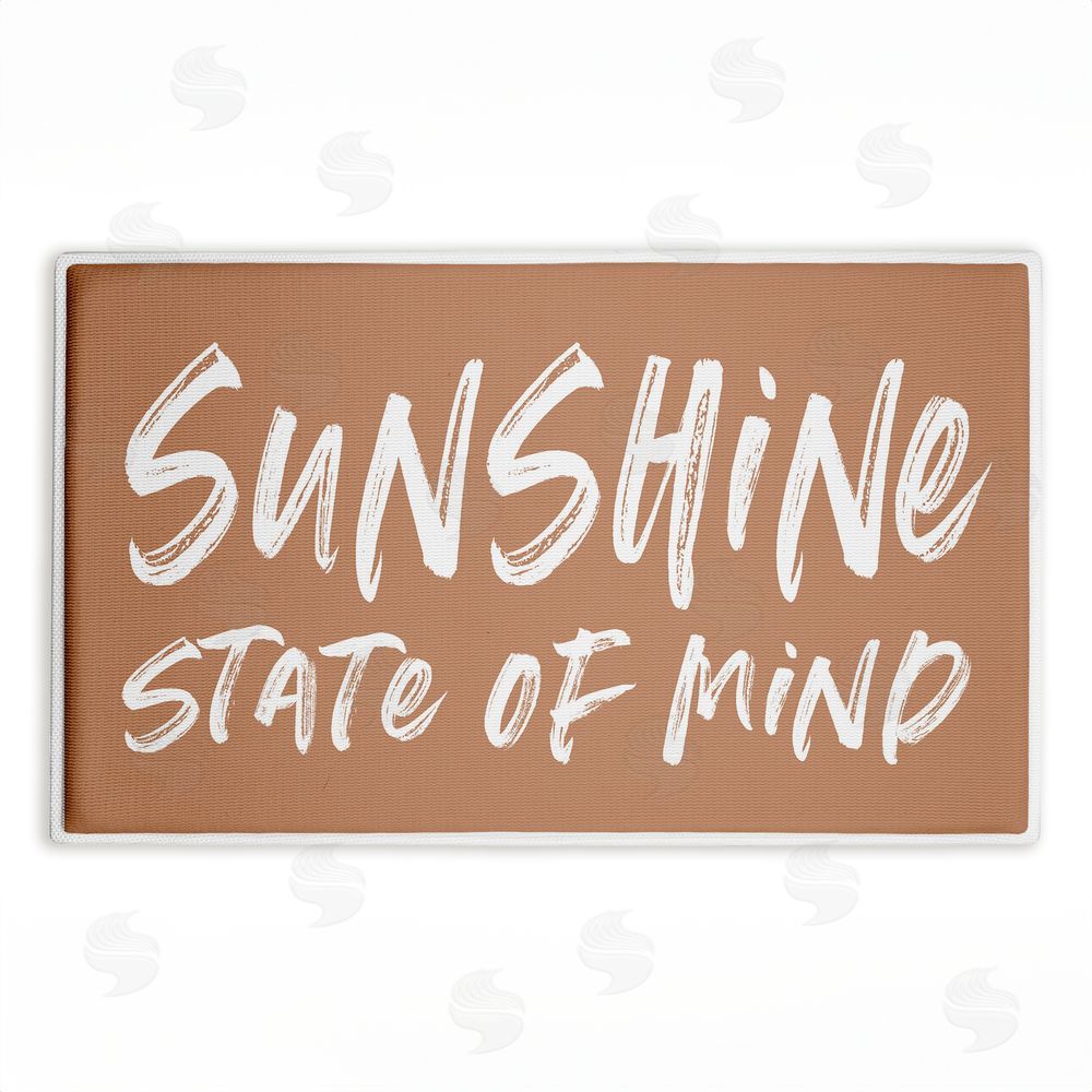 Lettered and Lined Sunshine Summer Sentiment Plush Bathroom Floor Mat
