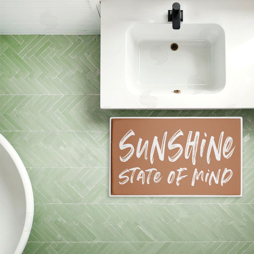 Lettered and Lined Sunshine Summer Sentiment Plush Bathroom Floor Mat