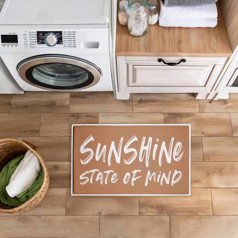 Lettered and Lined Sunshine Summer Sentiment Plush Bathroom Floor Mat