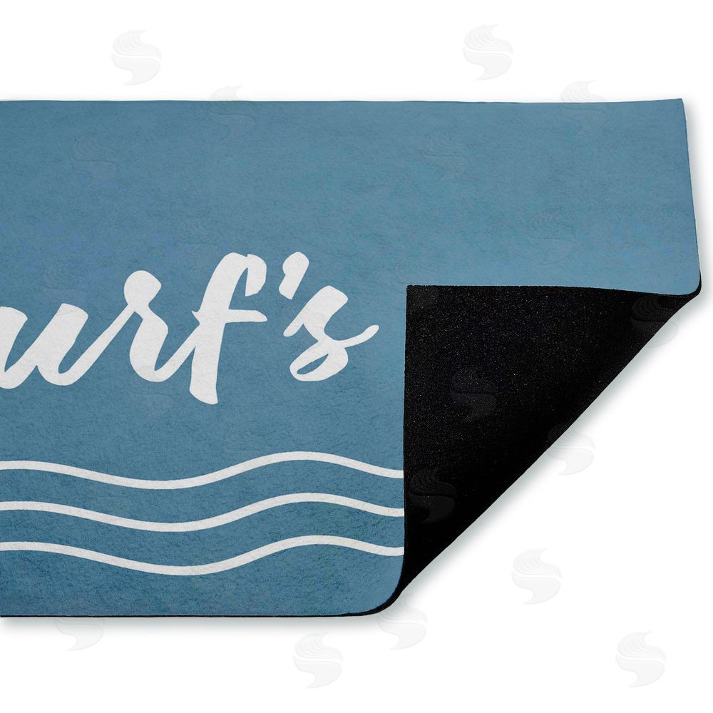 Lettered and Lined Surf's Up over Blue Unwoven Outdoor Door Mat