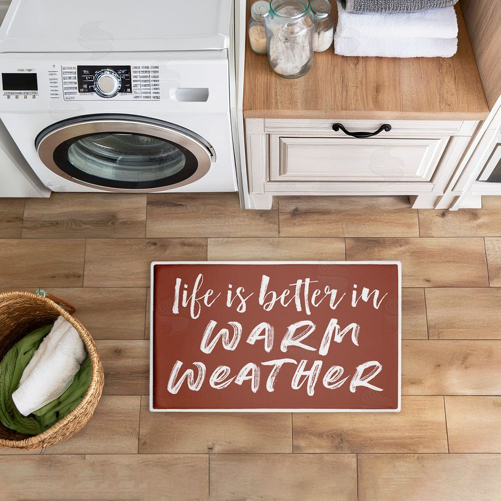 Lettered and Lined Better In Warm Weather Plush Bathroom Floor Mat