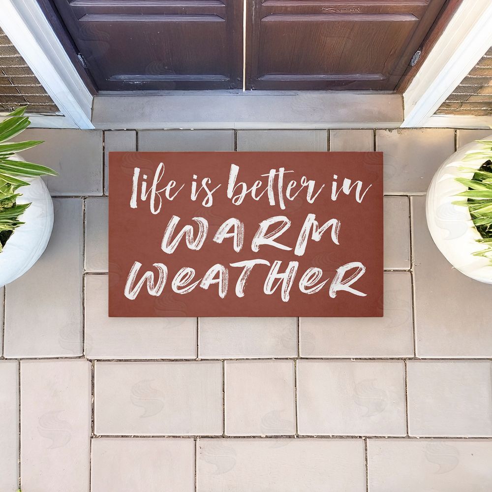 Lettered and Lined Better In Warm Weather Unwoven Outdoor Door Mat