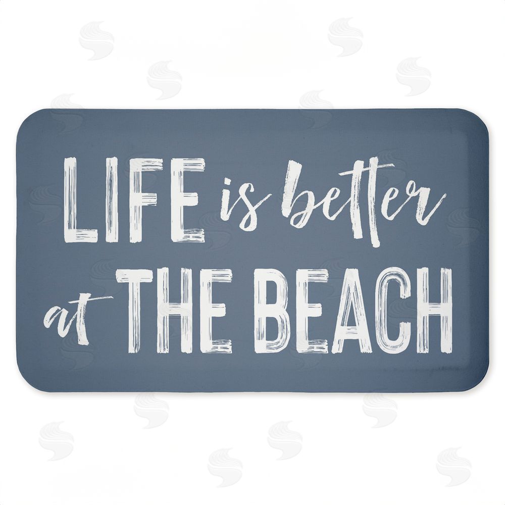 Lettered and Lined Better At Beach Sentiment Kitchen Floor Mat