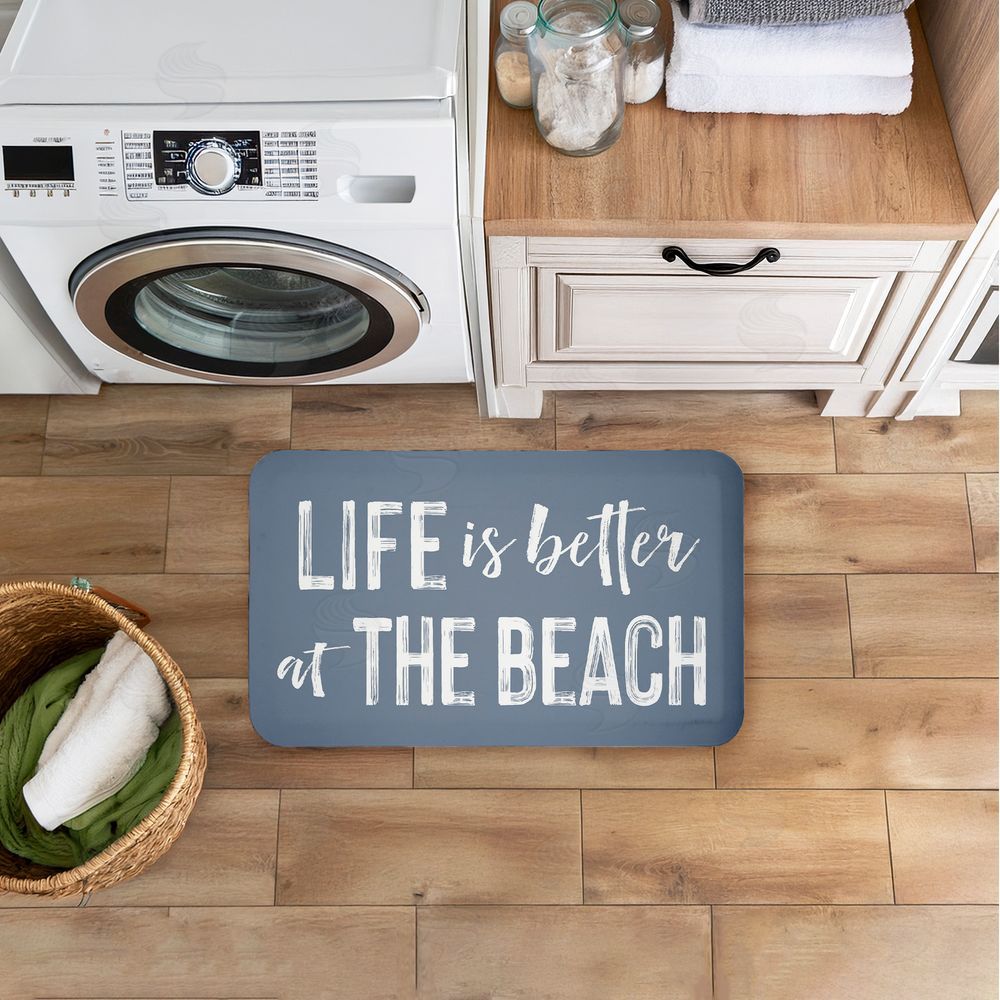 Lettered and Lined Better At Beach Sentiment Kitchen Floor Mat
