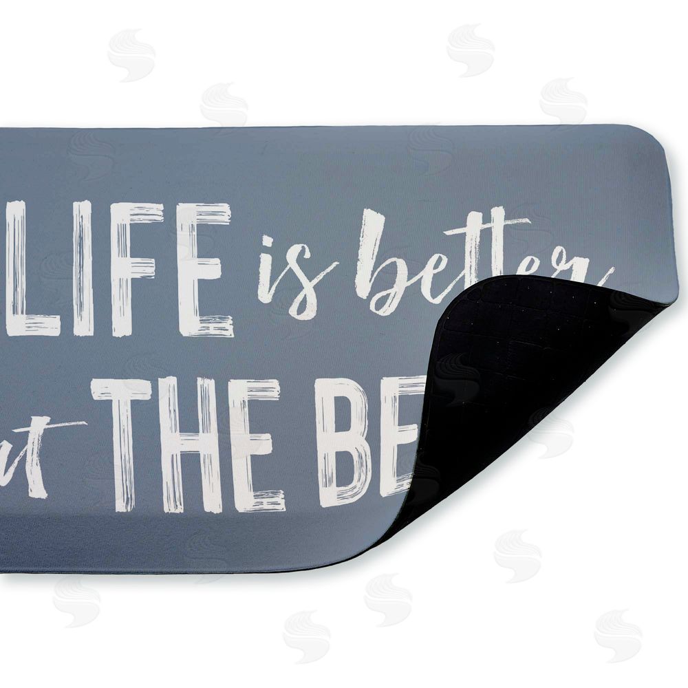 Lettered and Lined Better At Beach Sentiment Kitchen Floor Mat