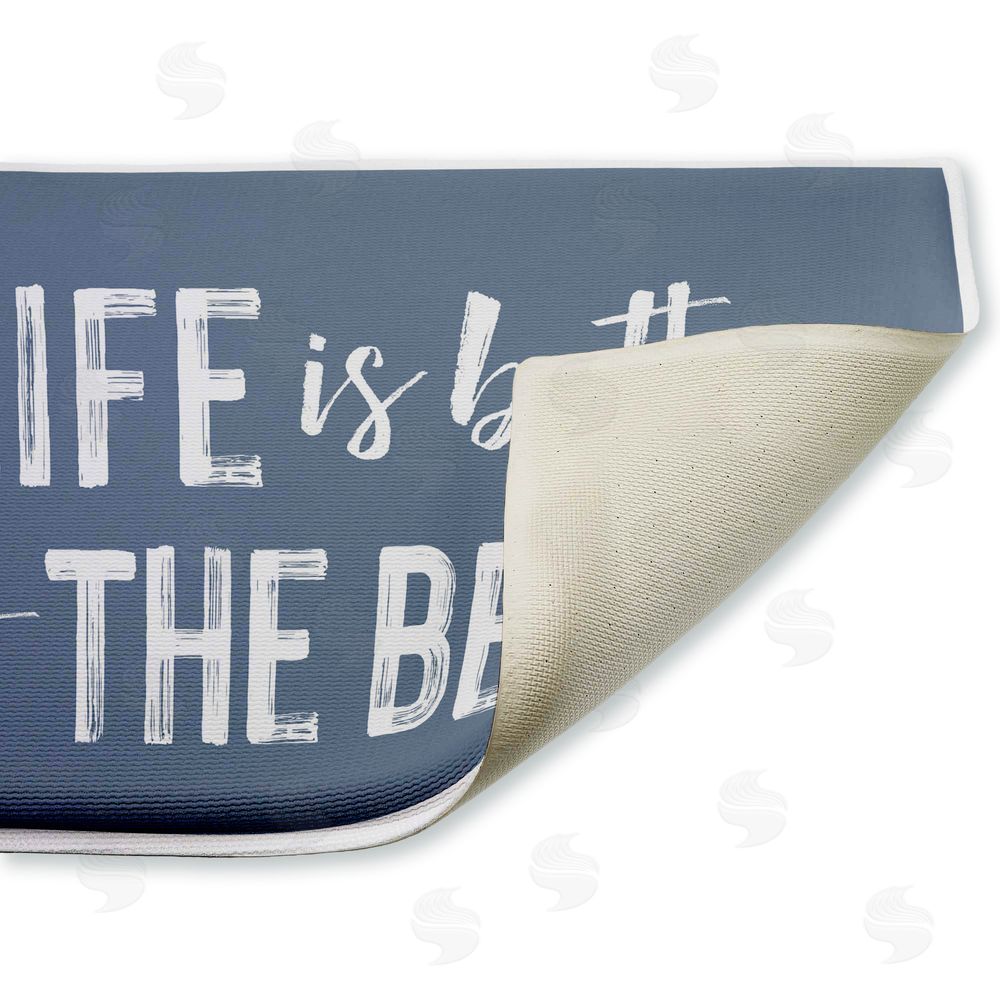 Lettered and Lined Better At Beach Sentiment Plush Bathroom Floor Mat