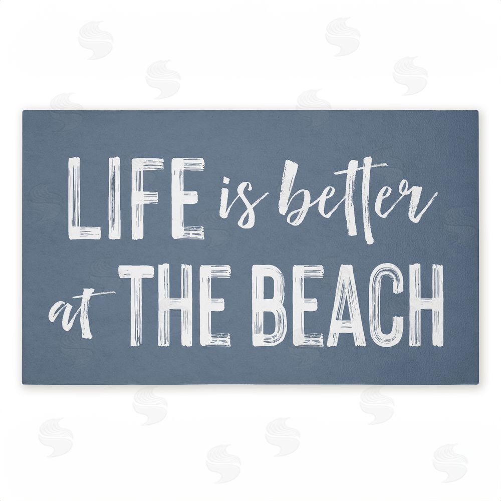 Lettered and Lined Better At Beach Sentiment Unwoven Outdoor Door Mat