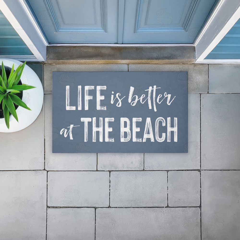 Lettered and Lined Better At Beach Sentiment Unwoven Outdoor Door Mat
