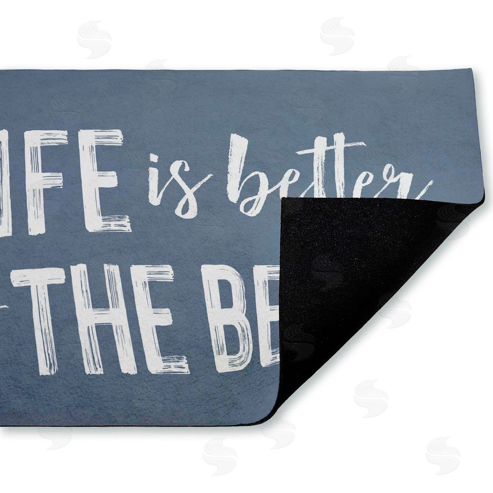 Lettered and Lined Better At Beach Sentiment Unwoven Outdoor Door Mat