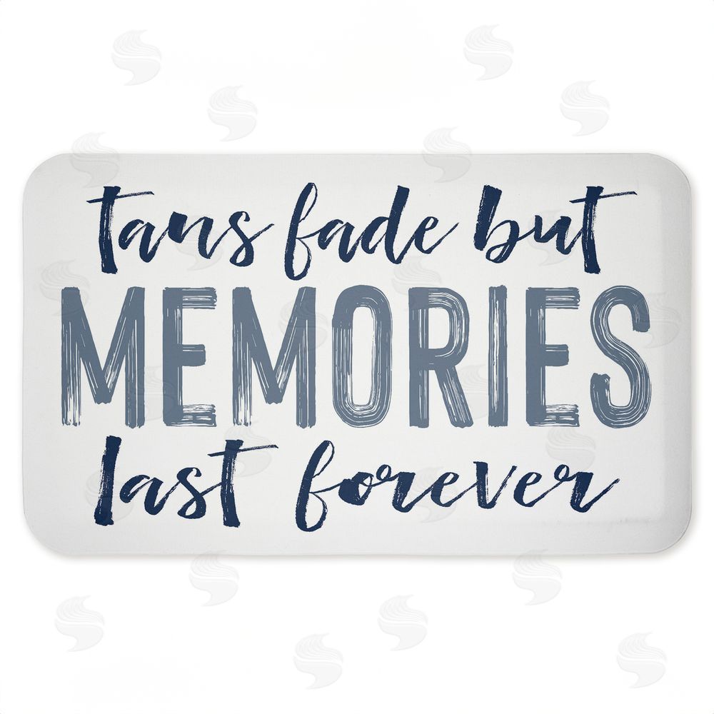 Lettered and Lined Tans Fade But Memories Last Kitchen Floor Mat
