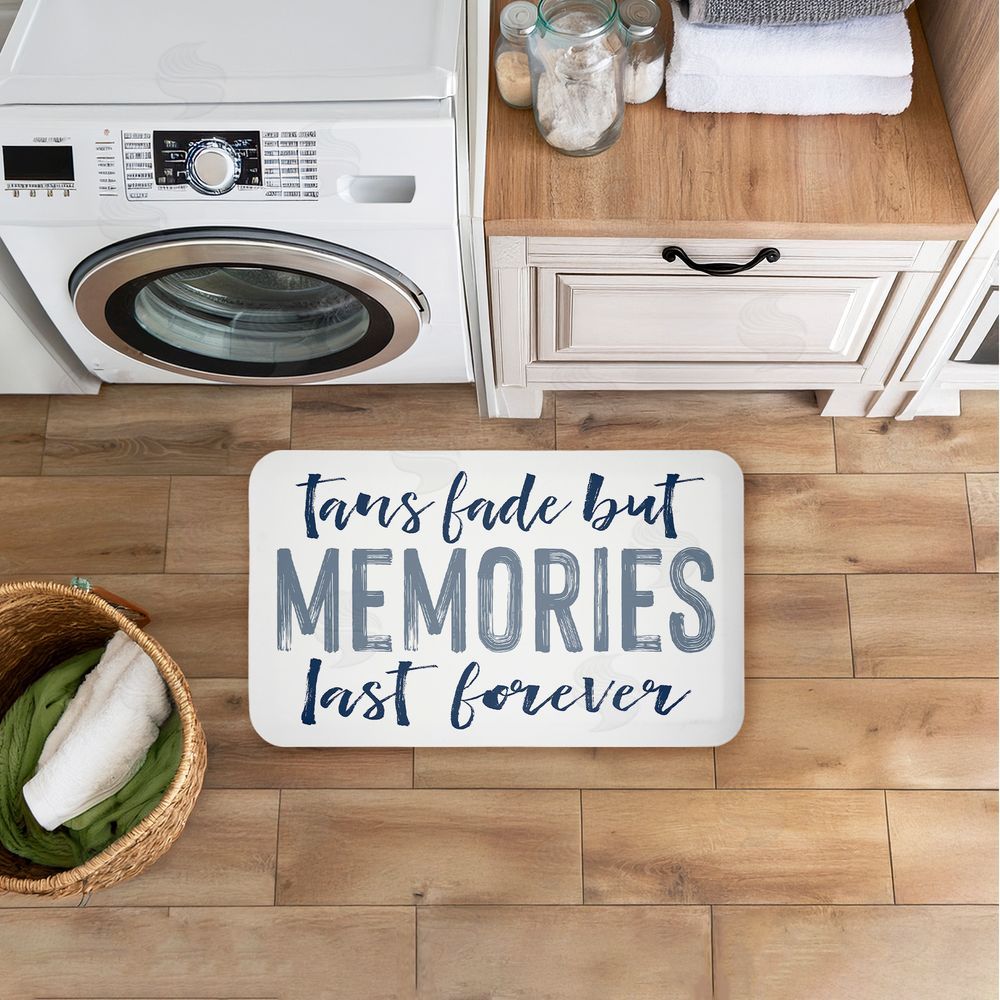 Lettered and Lined Tans Fade But Memories Last Kitchen Floor Mat