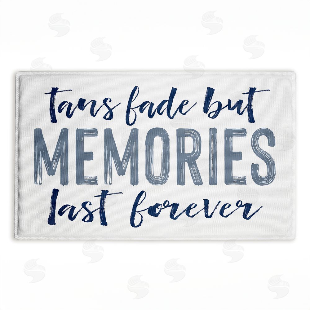 Lettered and Lined Tans Fade But Memories Last Plush Bathroom Floor Mat