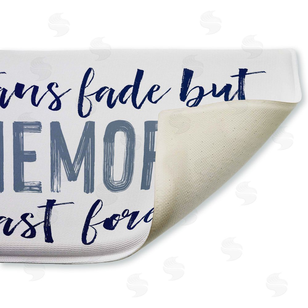 Lettered and Lined Tans Fade But Memories Last Plush Bathroom Floor Mat