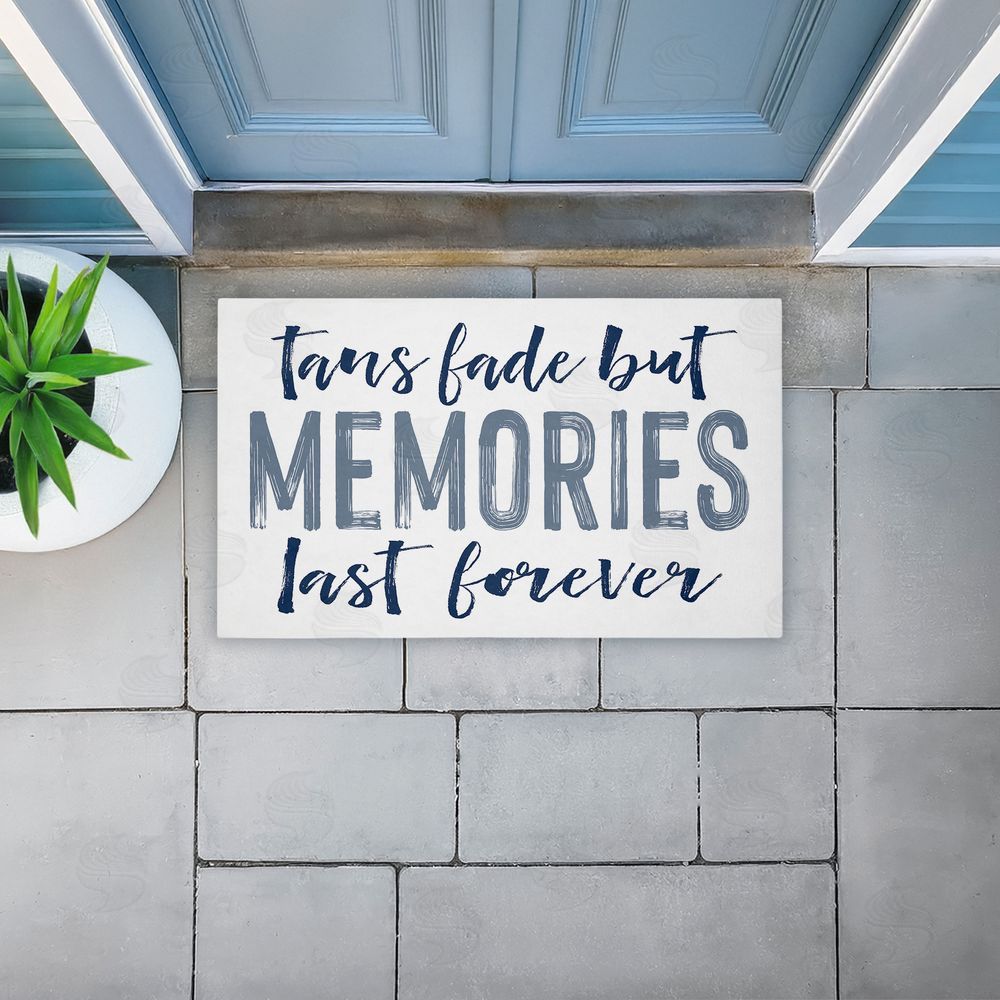 Lettered and Lined Tans Fade But Memories Last Unwoven Outdoor Door Mat