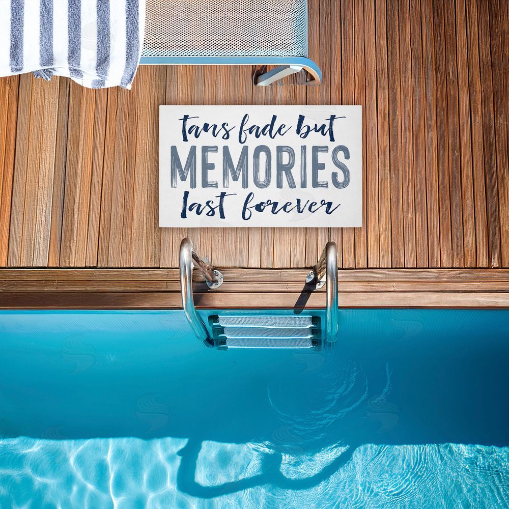 Lettered and Lined Tans Fade But Memories Last Unwoven Outdoor Door Mat