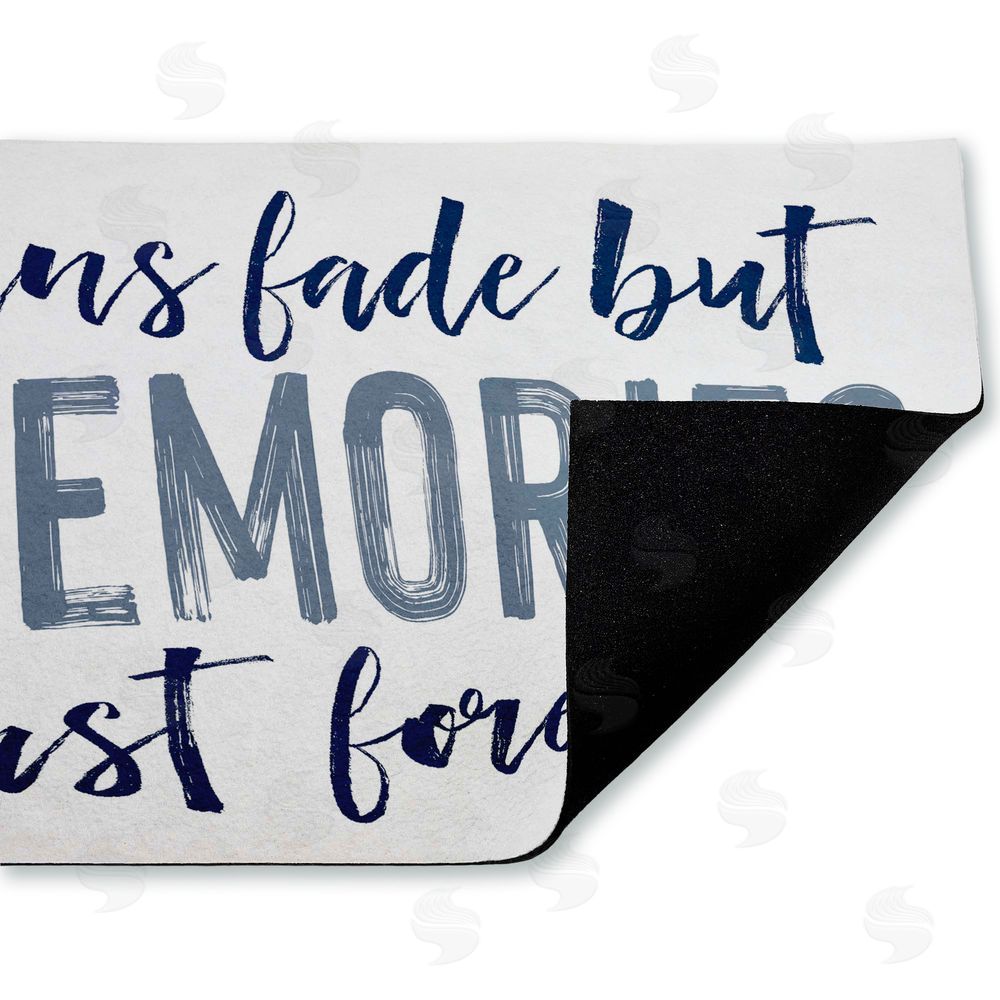 Lettered and Lined Tans Fade But Memories Last Unwoven Outdoor Door Mat