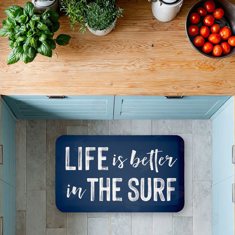 Lettered and Lined Better In The Surf Sentiment Kitchen Floor Mat