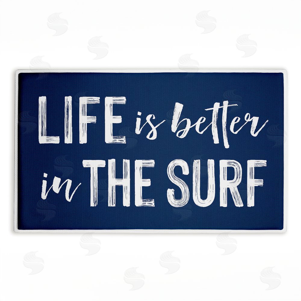 Lettered and Lined Better In The Surf Sentiment Plush Bathroom Floor Mat