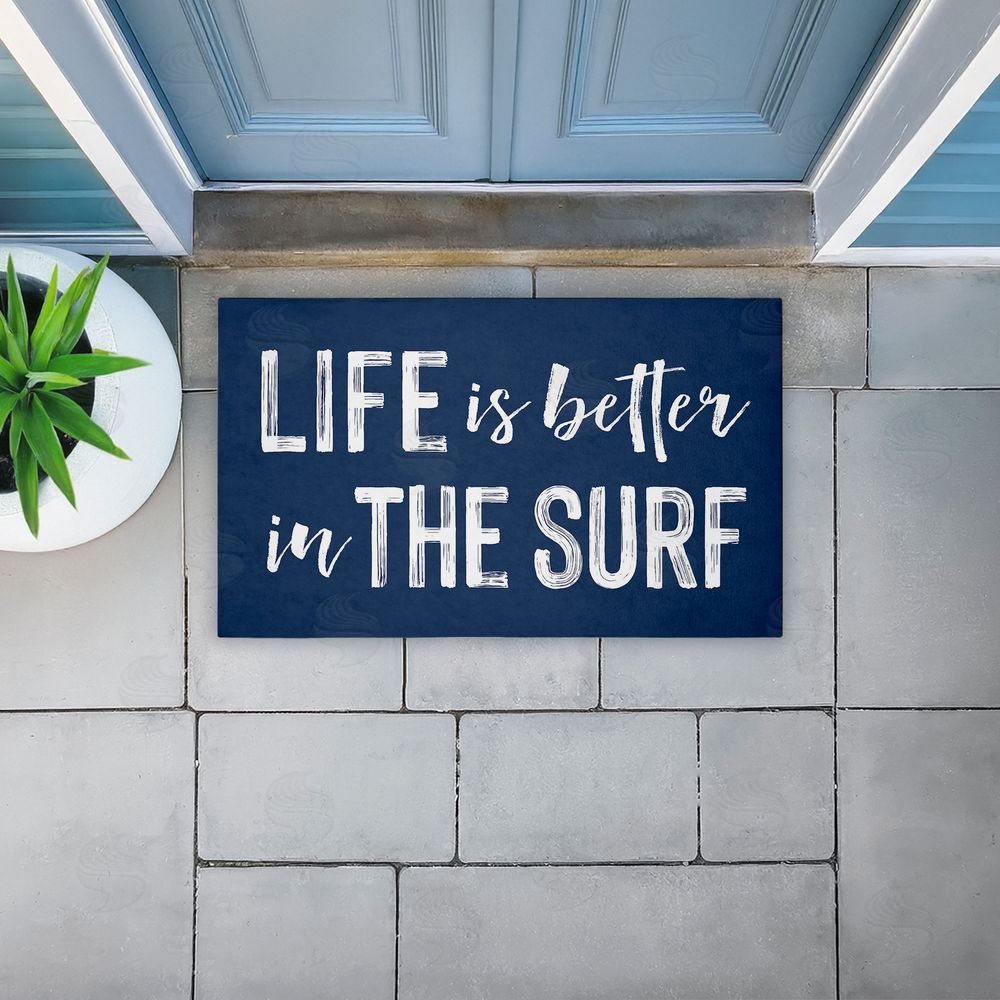 Lettered and Lined Better In The Surf Sentiment Unwoven Outdoor Door Mat