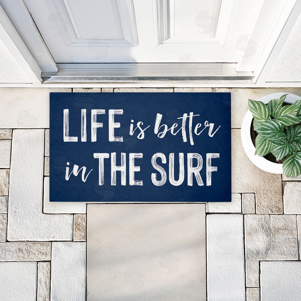Lettered and Lined Better In The Surf Sentiment Unwoven Outdoor Door Mat