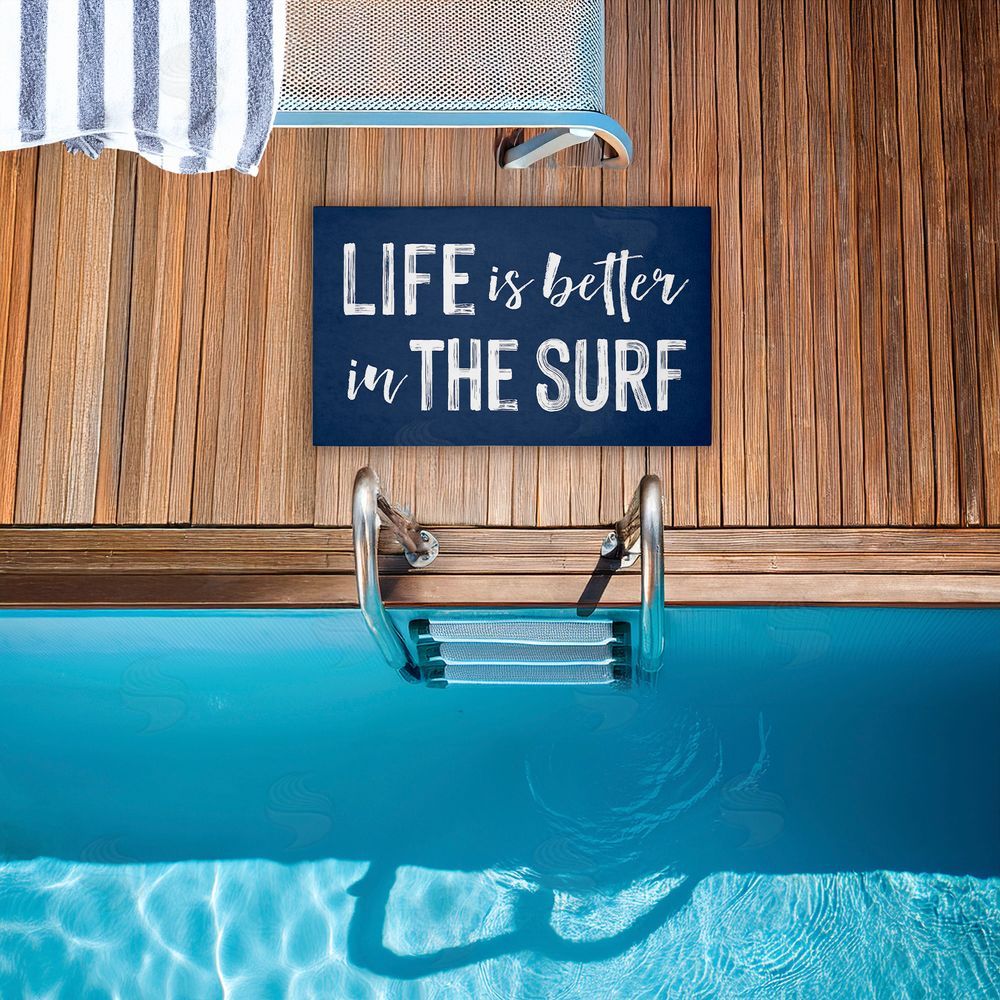 Lettered and Lined Better In The Surf Sentiment Unwoven Outdoor Door Mat