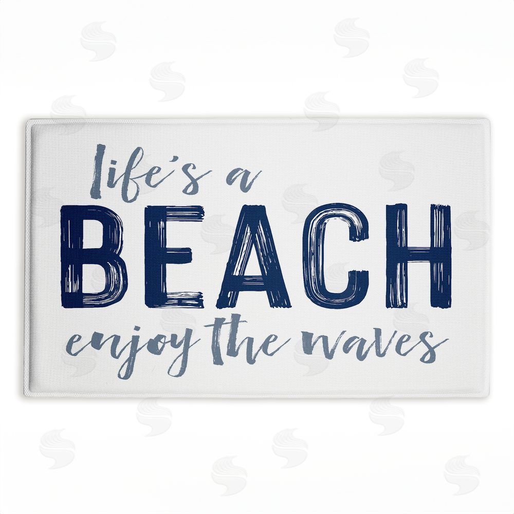 Lettered and Lined Life's A Beach Enjoy Plush Bathroom Floor Mat