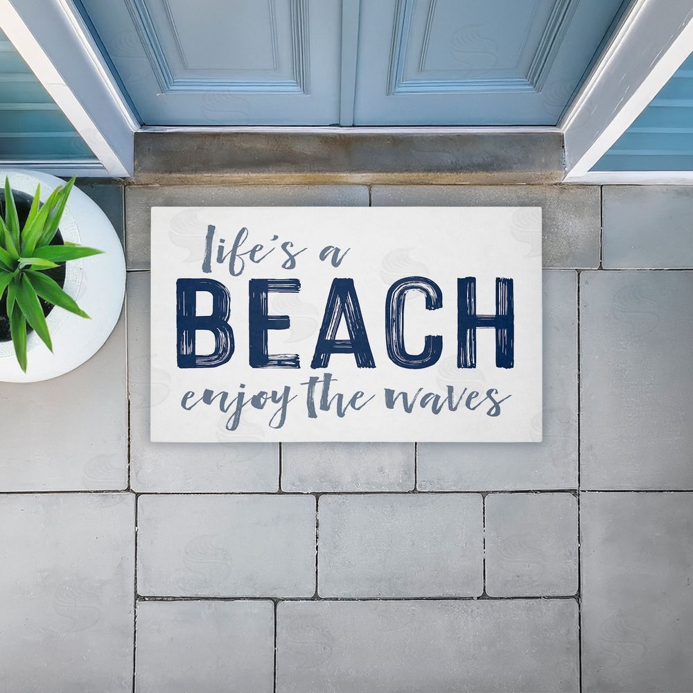Lettered and Lined Life's A Beach Enjoy Unwoven Outdoor Door Mat
