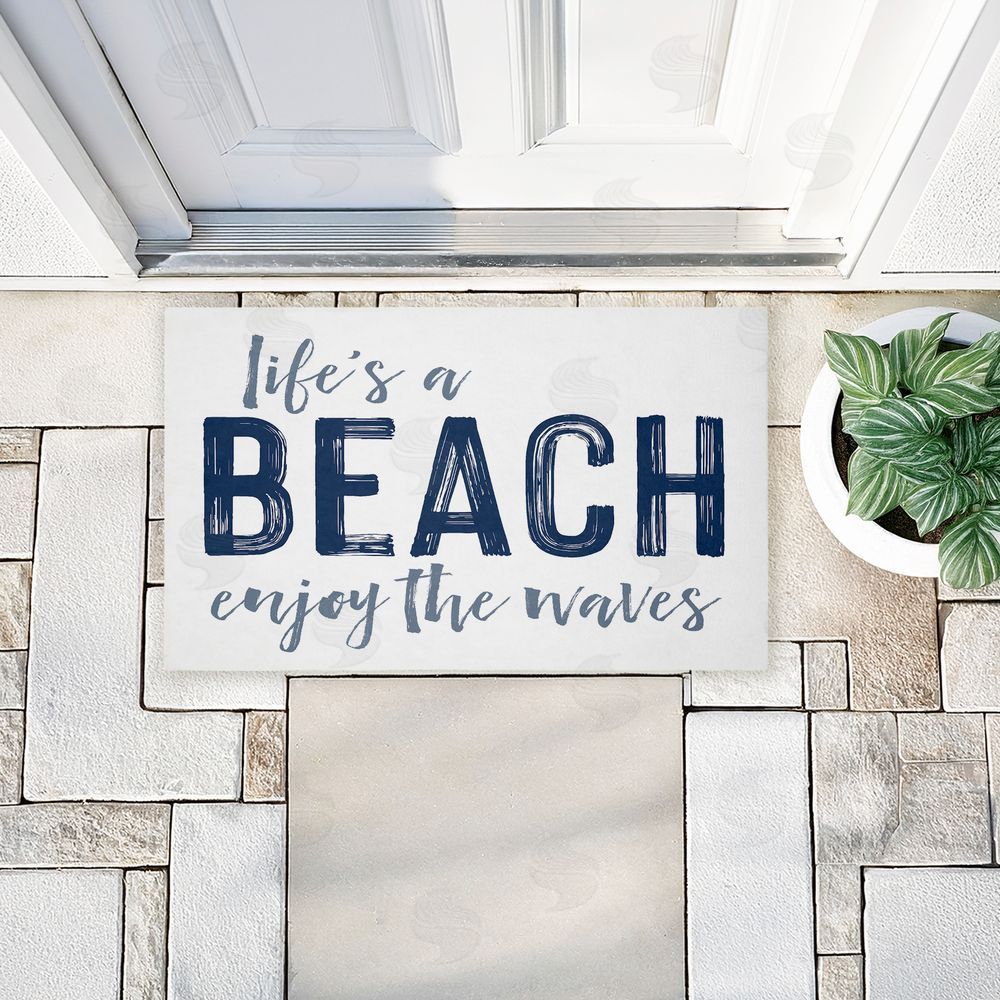 Lettered and Lined Life's A Beach Enjoy Unwoven Outdoor Door Mat
