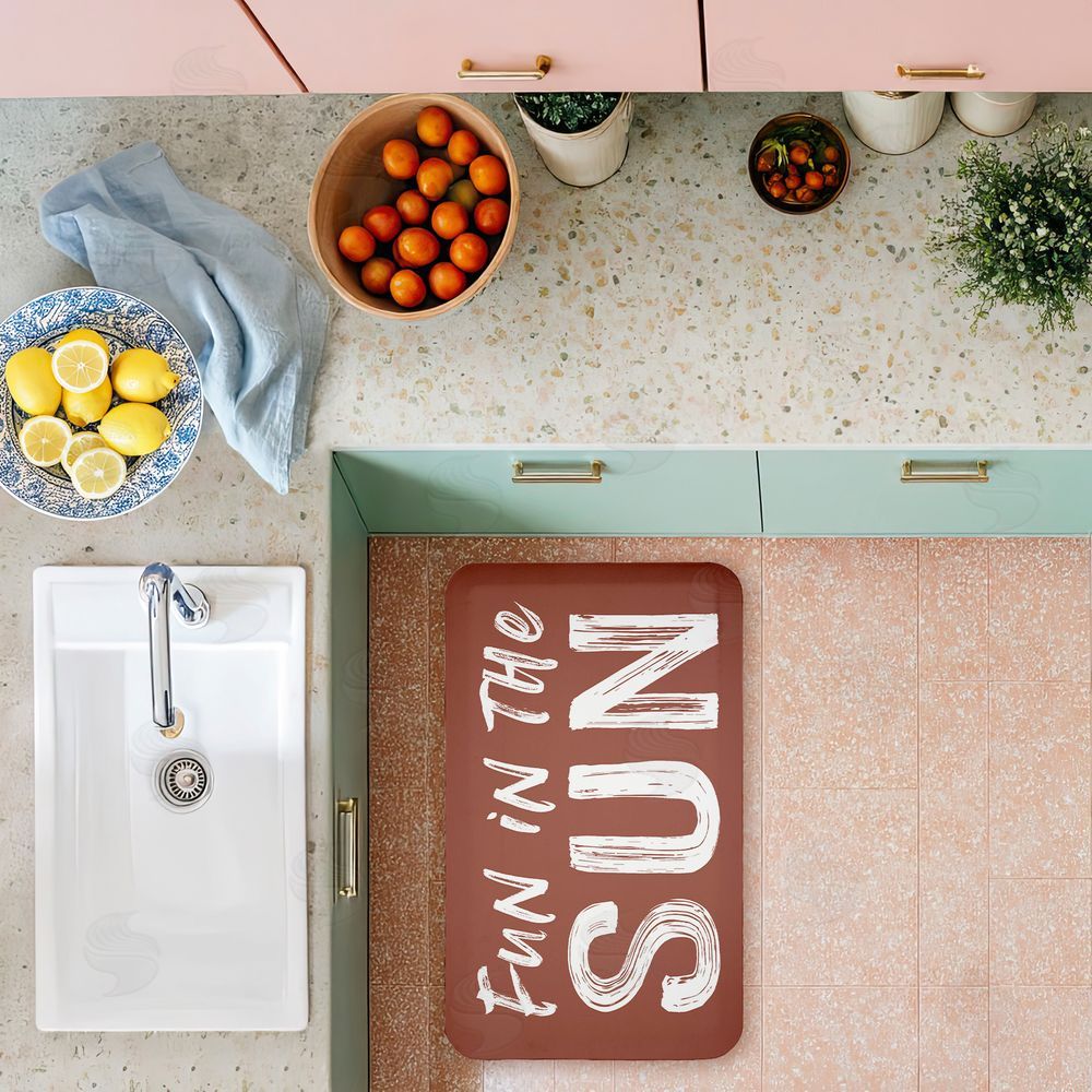 Lettered and Lined Fun In The Sun Sentiment Kitchen Floor Mat