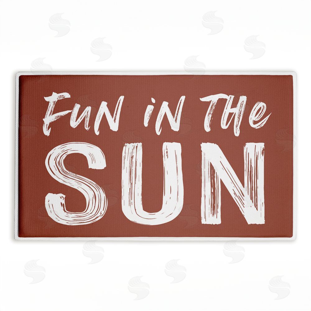 Lettered and Lined Fun In The Sun Sentiment Plush Bathroom Floor Mat