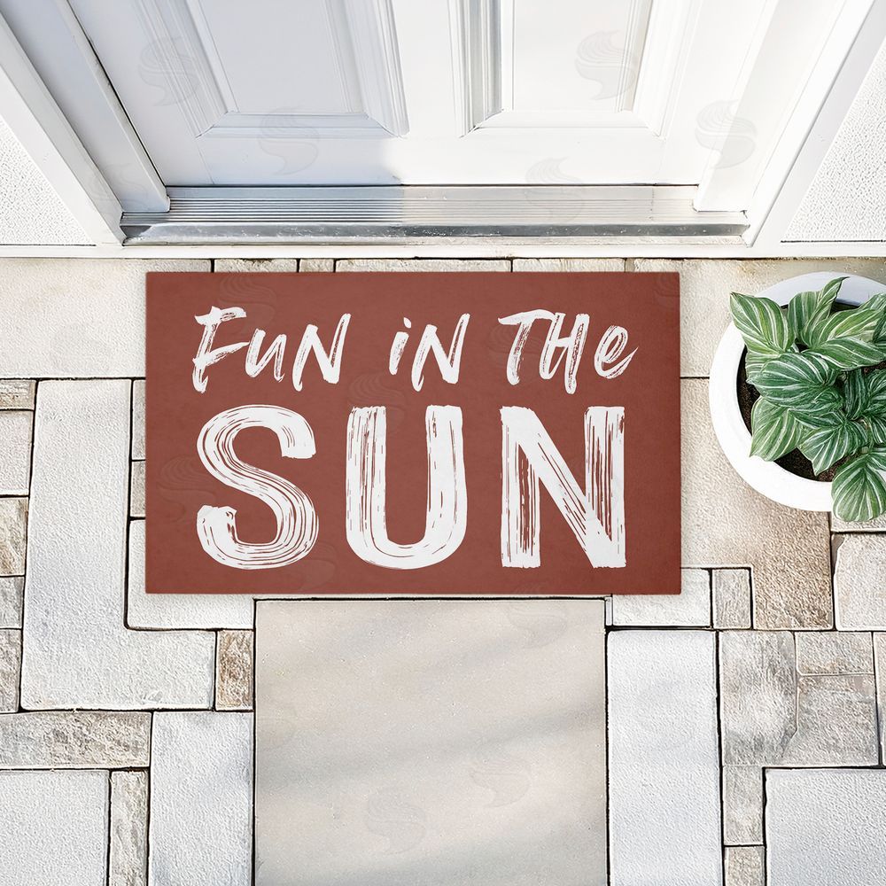 Lettered and Lined Fun In The Sun Sentiment Unwoven Outdoor Door Mat