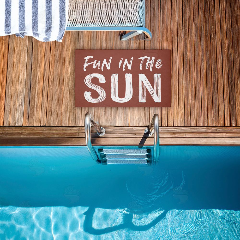 Lettered and Lined Fun In The Sun Sentiment Unwoven Outdoor Door Mat