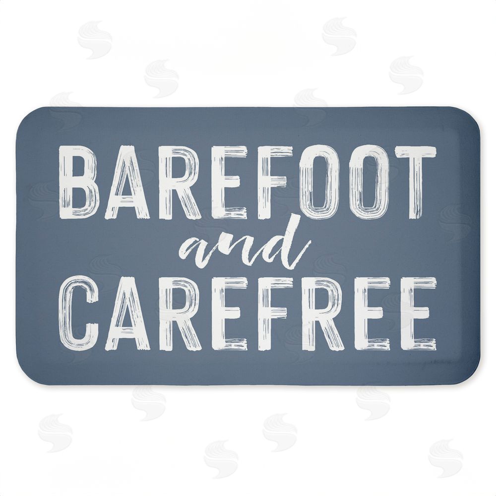 Lettered and Lined Barefoot and Carefree Summertime Kitchen Floor Mat