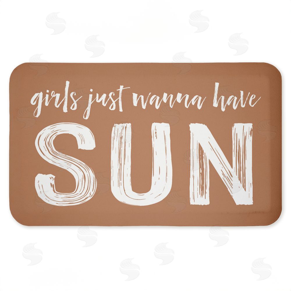 Lettered and Lined Girls Just Wanna Have Sun Kitchen Floor Mat