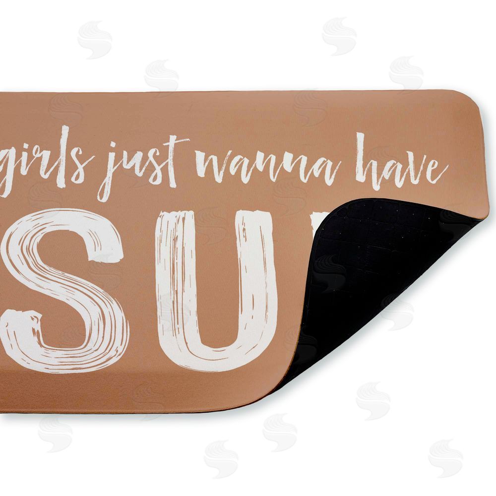 Lettered and Lined Girls Just Wanna Have Sun Kitchen Floor Mat