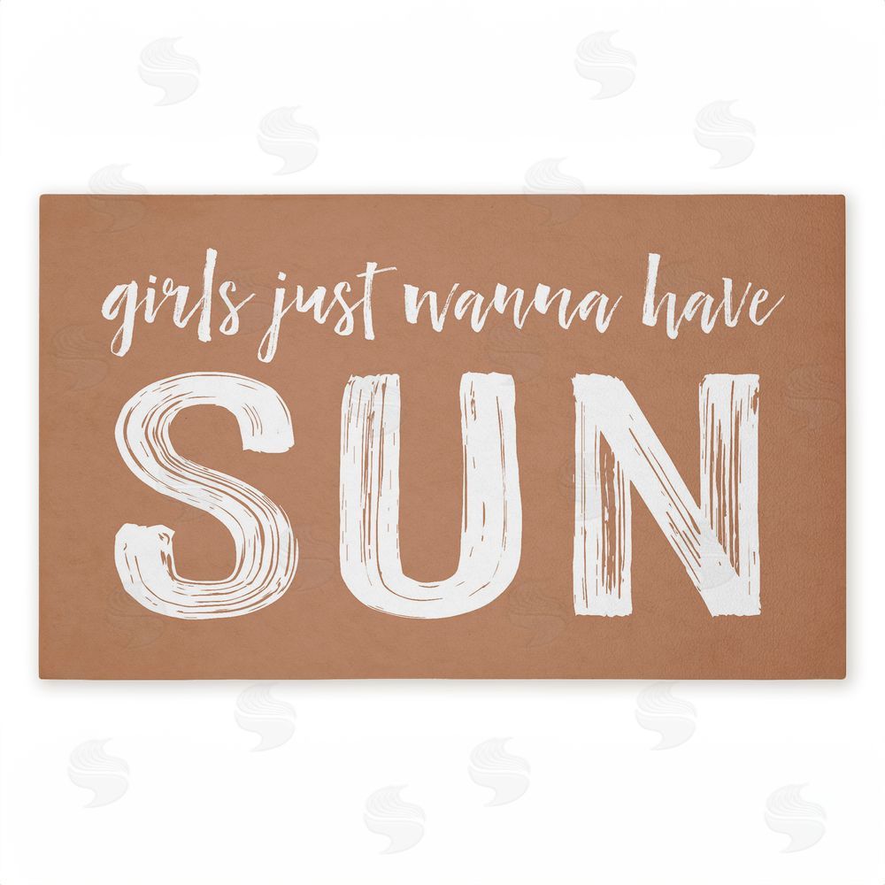 Lettered and Lined Girls Just Wanna Have Sun Unwoven Outdoor Door Mat