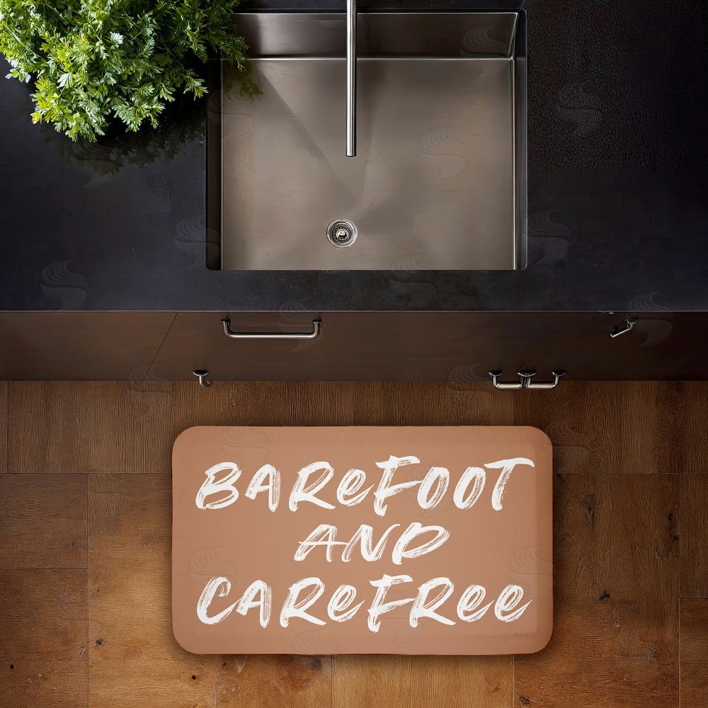 Lettered and Lined Barfoot & Carefree Summer Kitchen Floor Mat