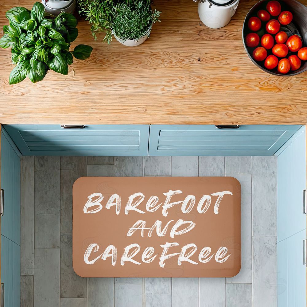 Lettered and Lined Barfoot & Carefree Summer Kitchen Floor Mat