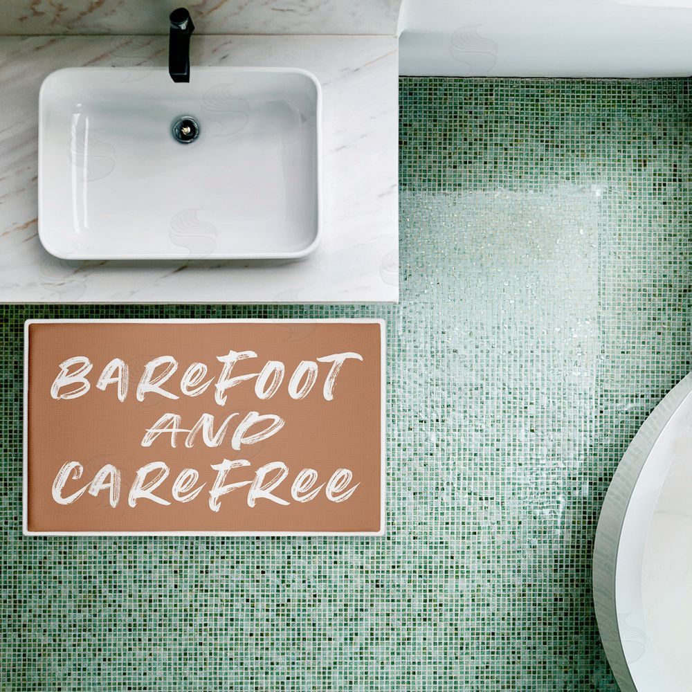 Lettered and Lined Barfoot & Carefree Summer Plush Bathroom Floor Mat