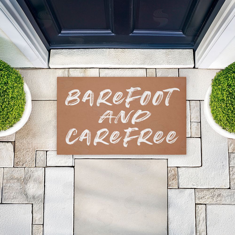 Lettered and Lined Barfoot & Carefree Summer Unwoven Outdoor Door Mat