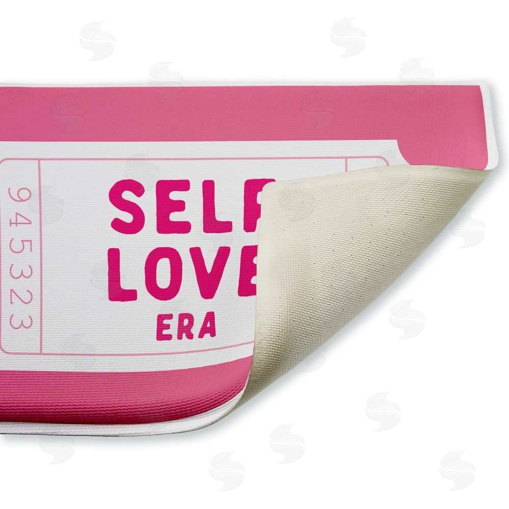 Lettered and Lined Self Love Era Ticket Plush Bathroom Floor Mat